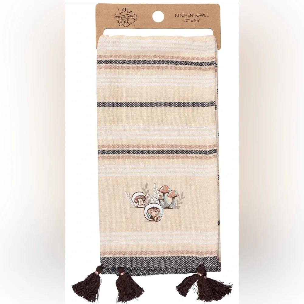 Primitives by Kathy Mushrooms Kitchen Towel, NWT